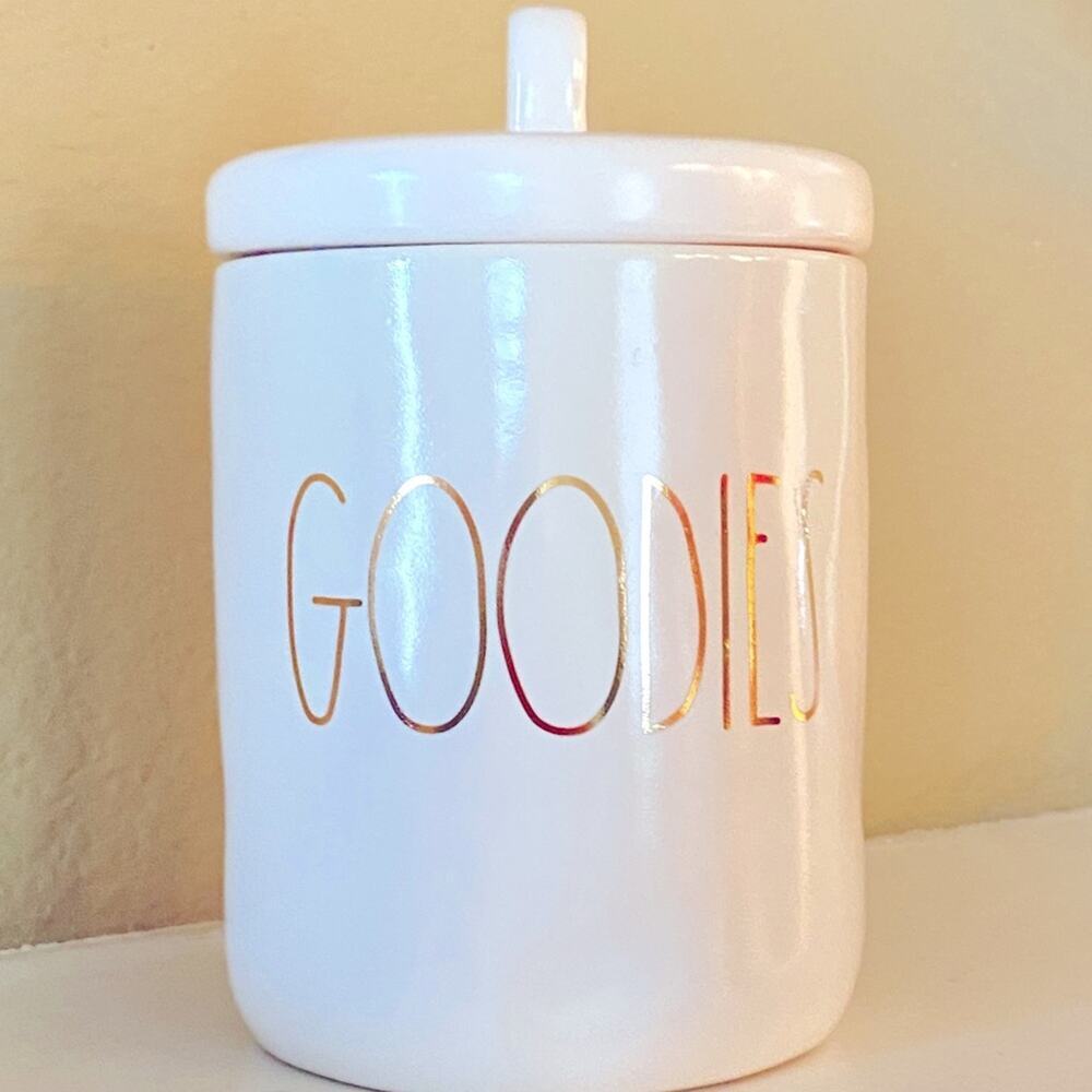 Rae Dunn GOODIES Canister LL Gold Iridescent Farmhouse Kitchen Decor Storage